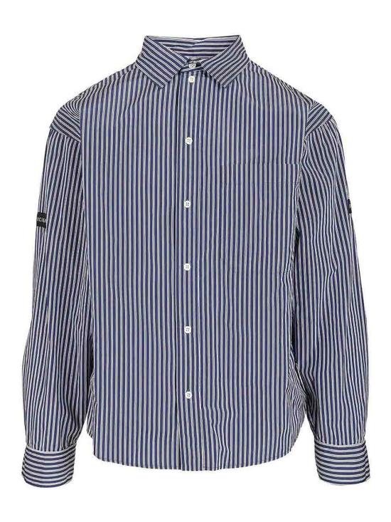 26SS 발렌시아가 스트라이프 로고 패치 셔츠 857814TTM348502 BLUE