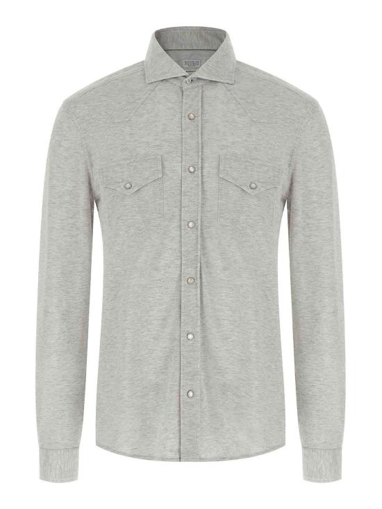 26SS 브루넬로 쿠치넬리 피케 셔츠 ME8546666C3657 GREY