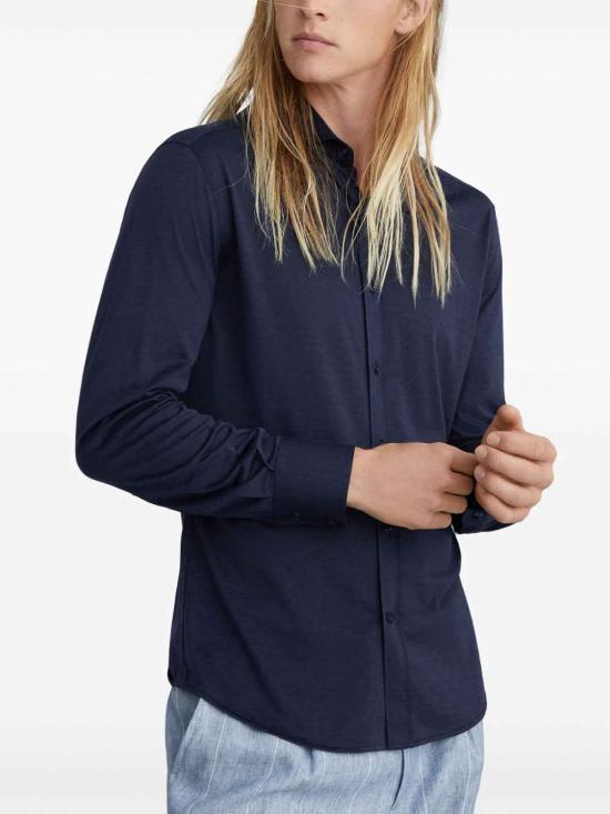 26SS 브루넬로 쿠치넬리 프렌치 칼라 셔츠 MD8216686C6134 BLUE - BRUNELLO CUCINELLI