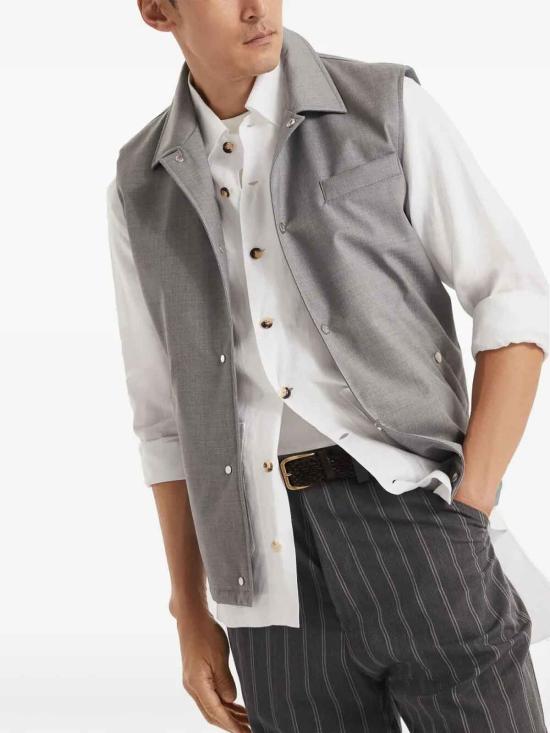 26SS 브루넬로 쿠치넬리 긴팔 셔츠 MM6840648C001 WHITE - BRUNELLO CUCINELLI