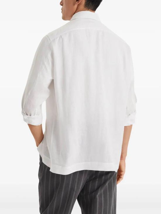26SS 브루넬로 쿠치넬리 긴팔 셔츠 MM6840648C001 WHITE - BRUNELLO CUCINELLI