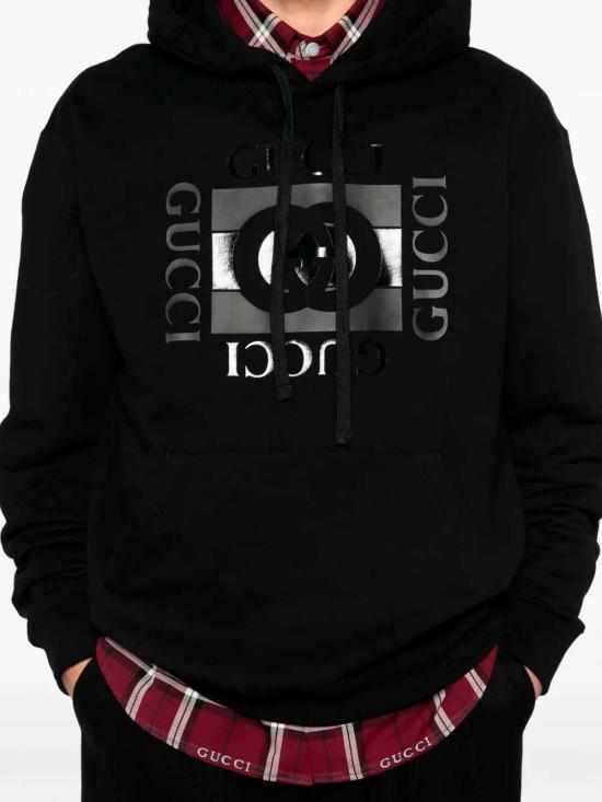 26SS 구찌 프린트 디테일 코튼 저지 스웨트셔츠 855976XJHNH1152 BLACK - GUCCI