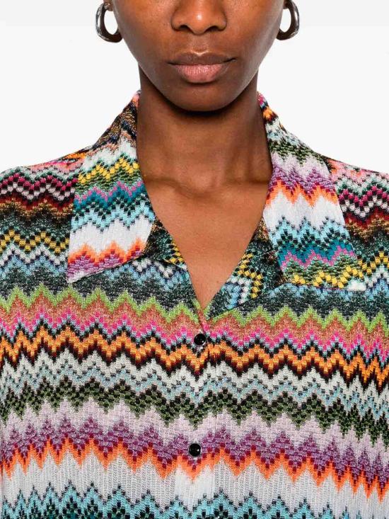 25FW 미소니 반팔 티셔츠 29MC24SK00BR014FSM9YJ MULTICOLOUR - MISSONI