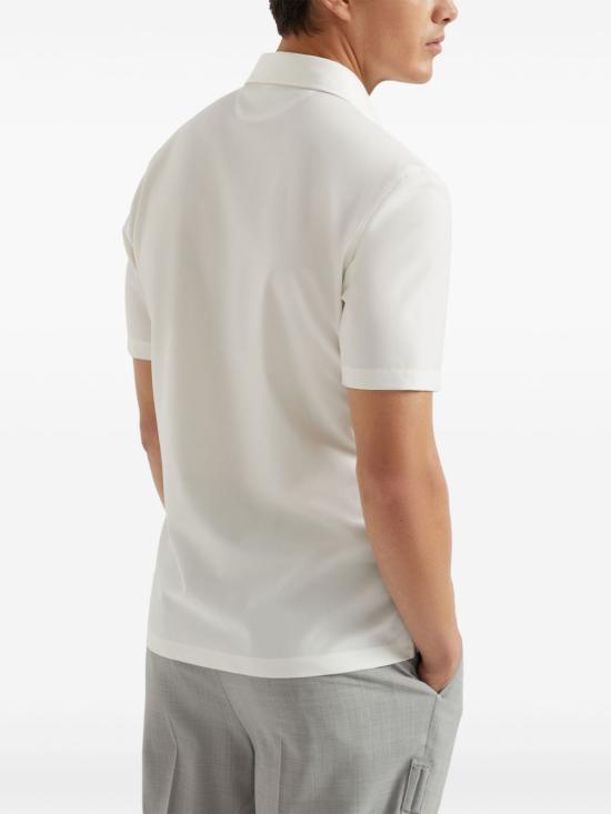 26SS 브루넬로 쿠치넬리 버진 울 라이트웨이트 캔버스 폴로 셔츠 MM6961301FCTL60 WHITE - BRUNELLO CUCINELLI
