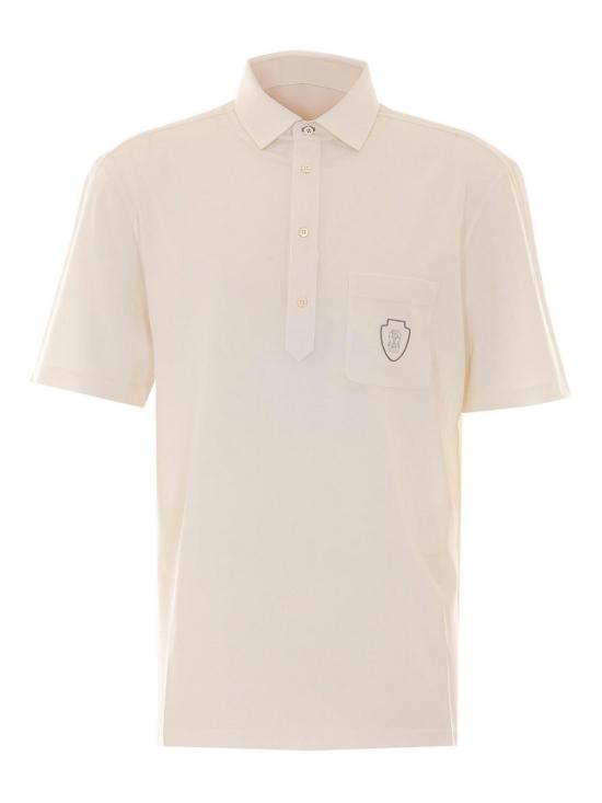 26SS 브루넬로 쿠치넬리 버진 울 라이트웨이트 캔버스 폴로 셔츠 MM6961301FCTL60 WHITE