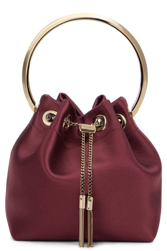 26FW 지미추 토트백 BONBONFUQDEEPMERLOTLIGHTGOLD Burgundy
