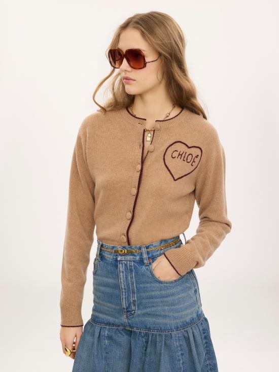 26FW 끌로에 가디건 CH26AMC15710 218 BLEACHED BROWN - CHLOE