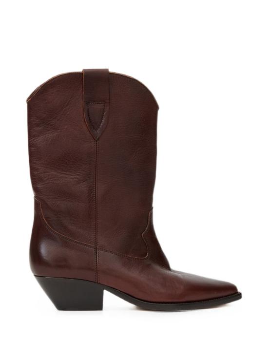 26FW 이자벨마랑 두에르토 텍스쳐드 레더 힐 웨스턴 부츠 BO0003FAD3A33S 50MY MAHOGANY