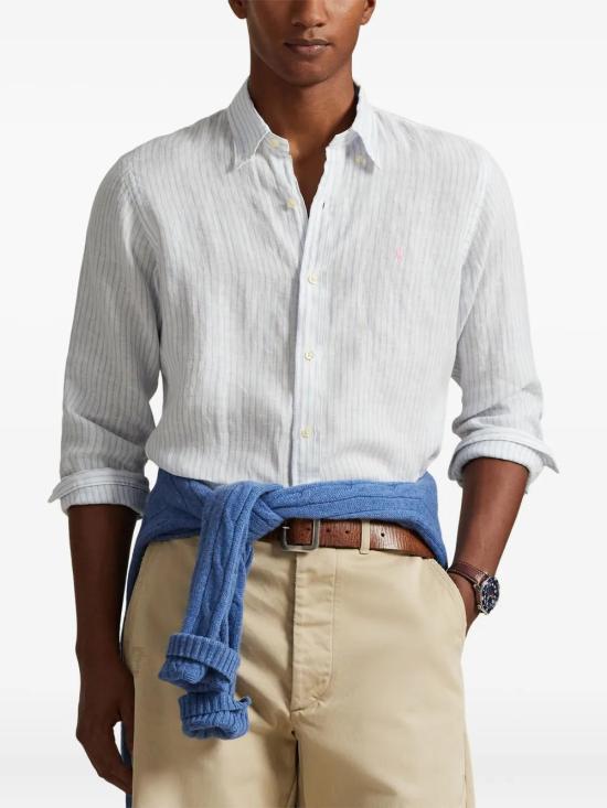 26SS 폴로 랄프로렌 긴팔 셔츠 710B15594004 WHITE BLUE - POLO RALPH LAUREN
