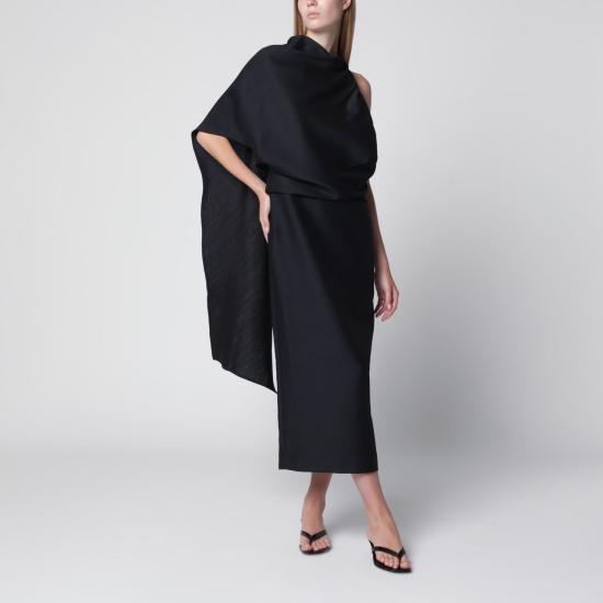 26FW 로에 미디 원피스 42033143VI 402 BLACK
