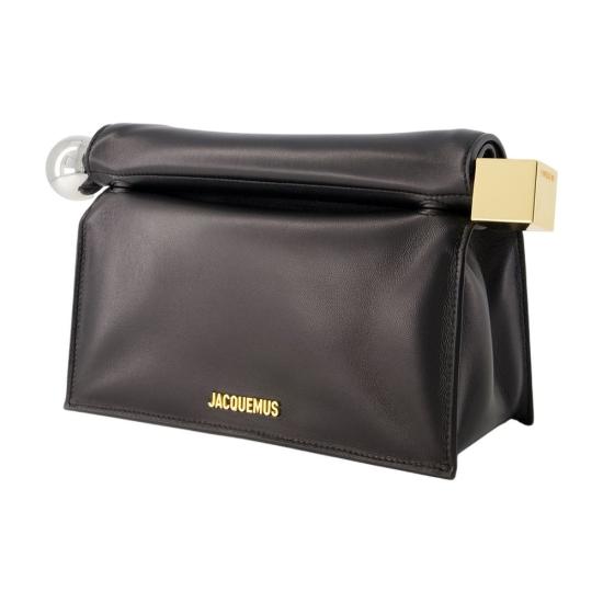 26FW 자크뮈스 론드 까레 클러치 BAW00356AC27L14 990 BLACK - JACQUEMUS