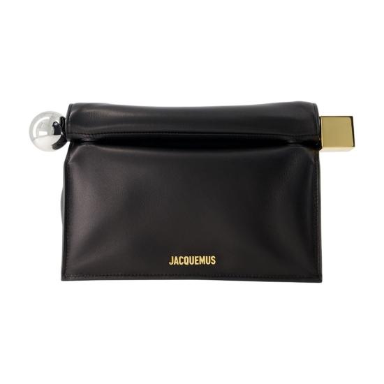 26FW 자크뮈스 론드 까레 클러치 BAW00356AC27L14 990 BLACK