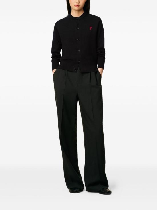 26FW 아미 크루넥 울 가디건 FKC361001 009 BLACK - AMI