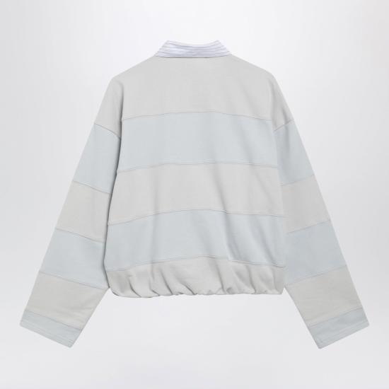 26FW 아크네 스튜디오 스트라이프 폴로 스웨트셔츠 스트라이프 폴로 스웨트셔츠 AI0190CO AYG LIGHT BLUE - ACNE STUDIOS