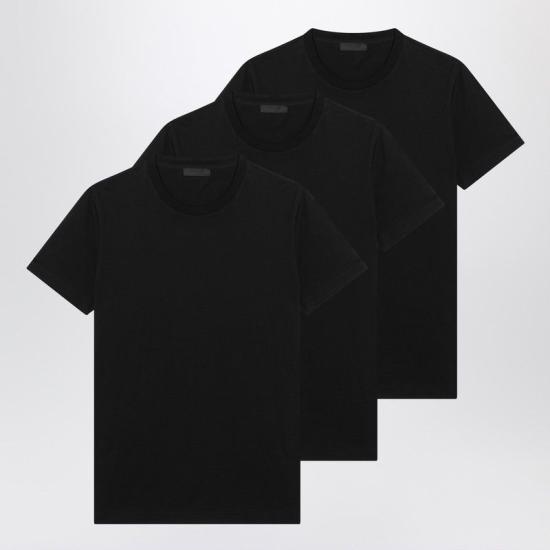 26FW 프라다 코튼 저지 티셔츠 UJM49211CD F0002 BLACK
