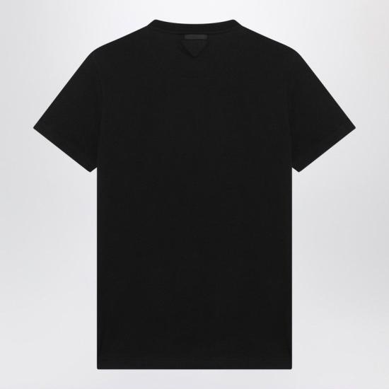 26FW 프라다 코튼 저지 티셔츠 UJM49211CD F0002 BLACK - PRADA