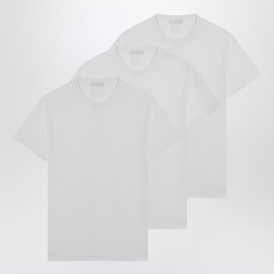 26FW 프라다 코튼 저지 티셔츠 UJM49211CD F0009 WHITE