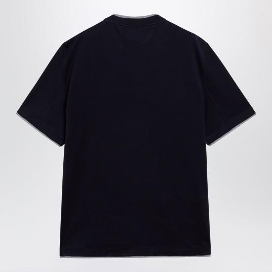 26FW 브루넬로 쿠치넬리 자수 로고 티셔츠 M0B137427CO CD325 BLUE - BRUNELLO CUCINELLI
