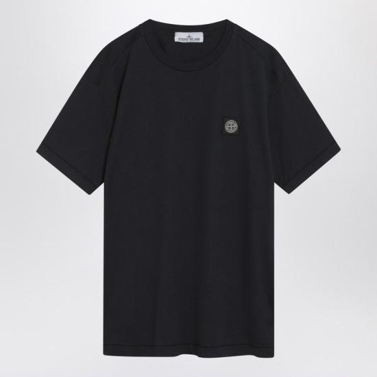 26FW 스톤 아일랜드 60/2 컴퍼스 패치 코튼 저지 슬림 핏 티셔츠 S152100027S0013 V0020 BLUE