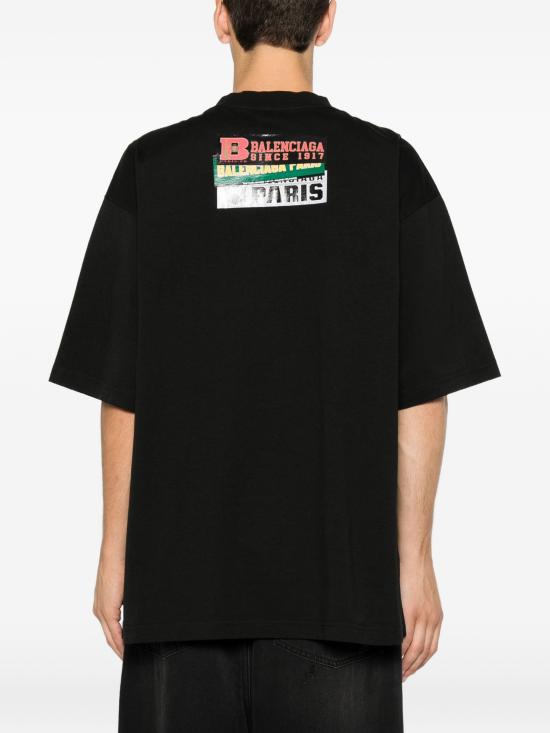 26FW 발렌시아가 반팔 티셔츠 764235TUVS3 1000 BLACK - BALENCIAGA