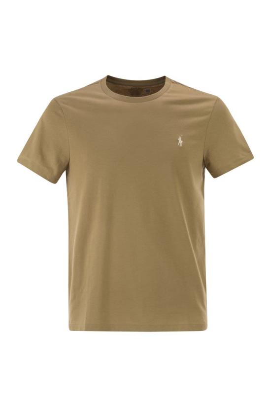 26FW 폴로 랄프로렌 포니로고 자수 반팔 티셔츠 710671438 329 KHAKI
