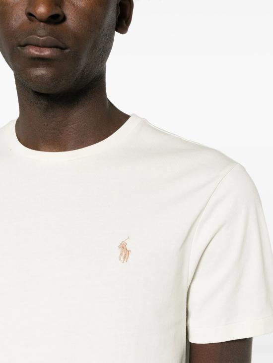 26FW 폴로 랄프로렌 포니로고 자수 반팔 티셔츠 710671438 350 CREAM - POLO RALPH LAUREN