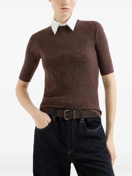26FW 브루넬로 쿠치넬리 라이트 스파클링 캐시미어 립 스웨터 M9A822200 C4211 - BRUNELLO CUCINELLI