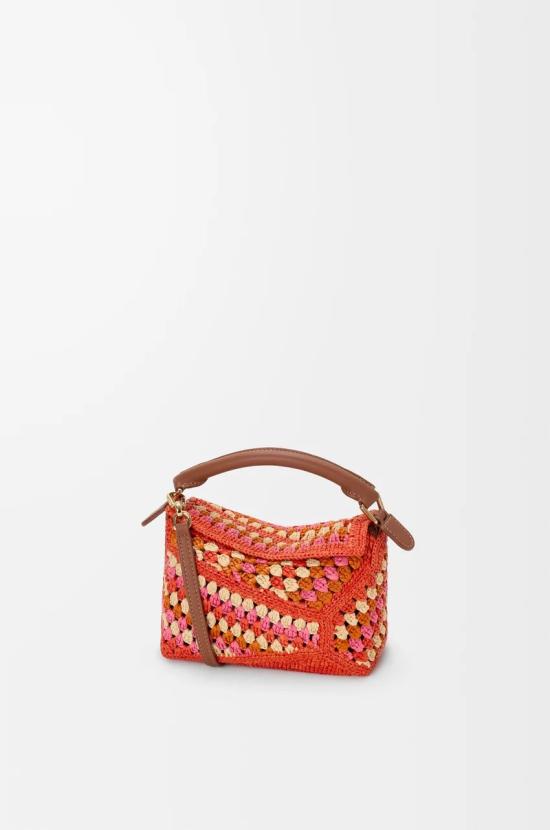26SS 로에베 미니 퍼즐 엣지 백 A510P88X61 0520 BRIGHT ORANGEPINK 0520 BRIGHT ORANGE PINK