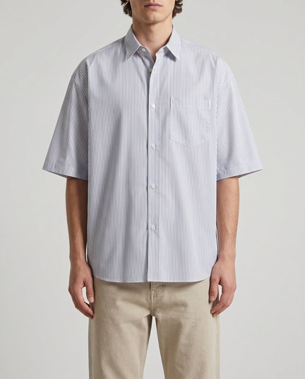 26SS 꼼데가르송 반팔 셔츠 HQB020S26 WHITENAVY - COMME DES GARCONS