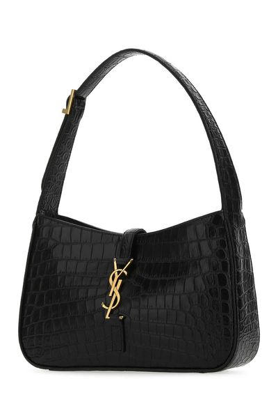  생로랑 크로커다일 엠보스 샤이니 레더 브론즈 모노그램 LE 5 A 7 호보백 657228DZESW 1062 BLACK - SAINT LAURENT