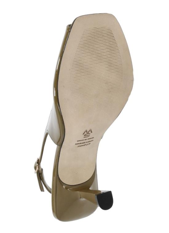 26SS 스튜어트 와이츠먼 힐/펌프스 VAL SLINGBACK 85PATENTGOLDEN OLIVE Brown - STUART WEITZMAN