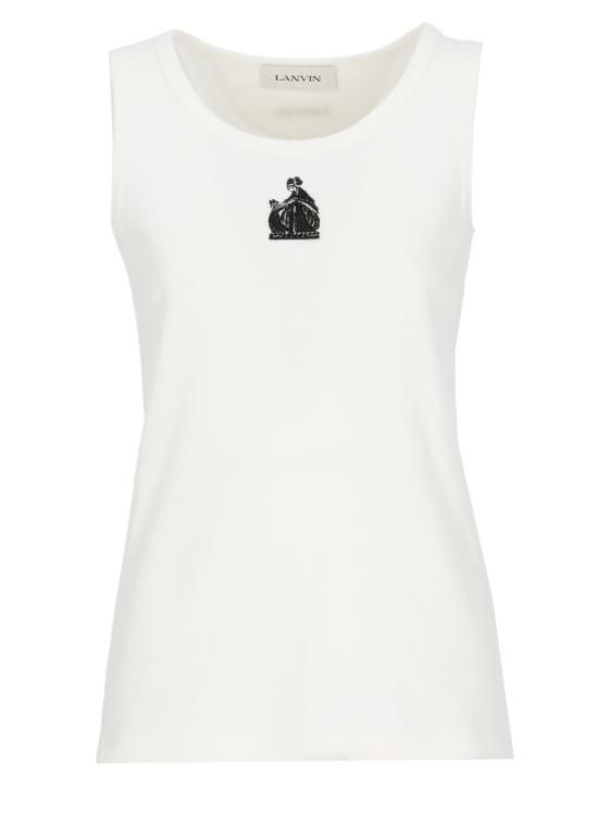26SS 랑방 민소매 티셔츠 RWTO0012J047P2600 White