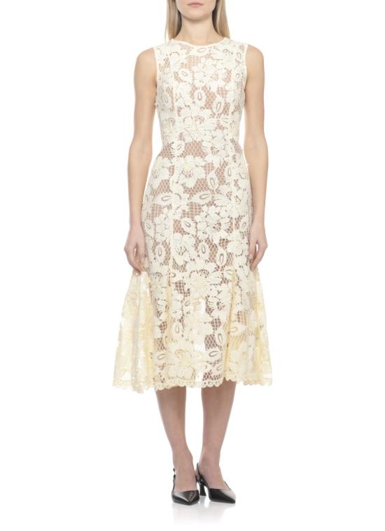 26SS 셀프 포트레이트 미디 원피스 SS26094MYYELLOW CROCHET LACEYELLOW Neutrals - SELF PORTRAIT