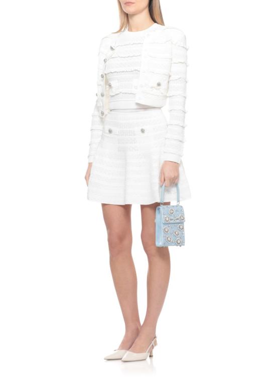 26SS 셀프 포트레이트 미디 스커트 SS26063SKWWHITE POINTELLE KNITWHITE - SELF PORTRAIT