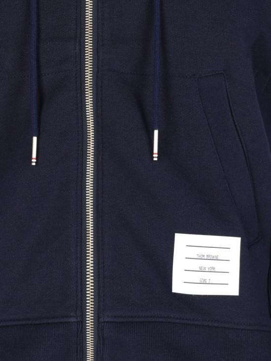 26FW 톰브라운 클래식 루프백 4바 풀 지퍼 후디 MJT022H 00535461 Blue - THOM BROWNE