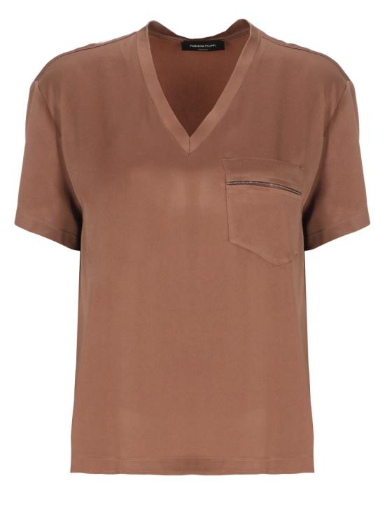 26SS 파비아나 필리피 반팔 티셔츠 TPD266F283L7801268 Brown
