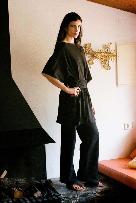  질 로드리게즈 숏 원피스 길 로드리게스 스키퍼 셔츠 드레스 블랙 - GIL RODRIGUEZ