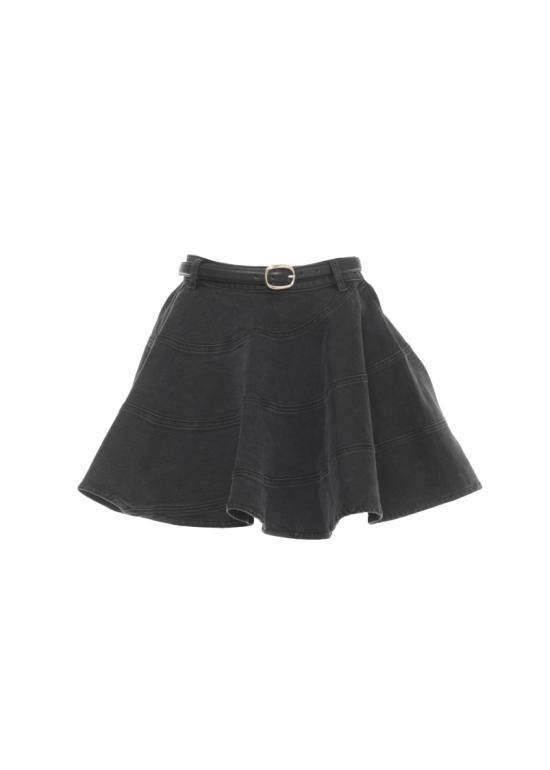 26SS 셀프 포트레이트 미디 스커트 RS26809SKBBLACK FLAREDBLACK