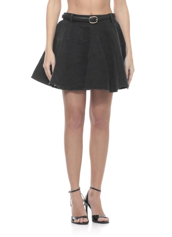 26SS 셀프 포트레이트 미디 스커트 RS26809SKBBLACK FLAREDBLACK - SELF PORTRAIT