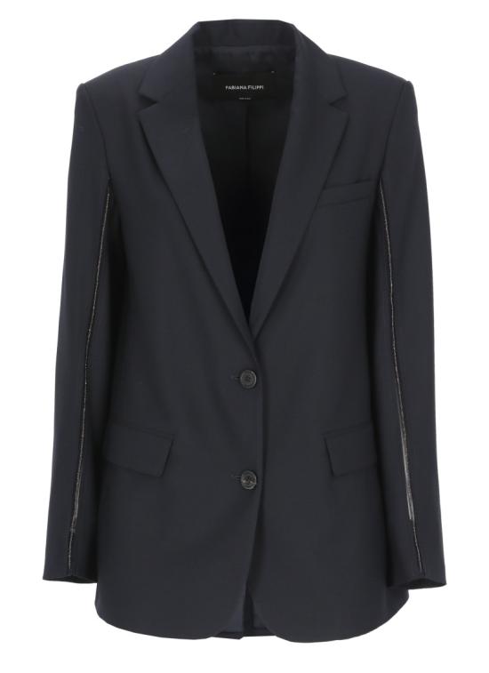 26SS 파비아나 필리피 바이스트레치 라이트웨이트 울 오버사이즈 재킷 GCD266F218L7715146 Black