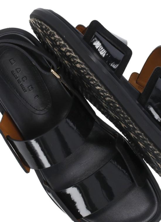 26SS 마르니 퍼스벨트 레더 더블 스트랩 샌들 FBMS018001P761500N99 Black - MARNI