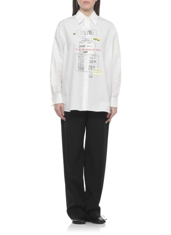 26SS MM6 메종마르지엘라 코튼 포플린 셔츠 S52DL0237M35480101 White - MM6 MAISON MARGIELA