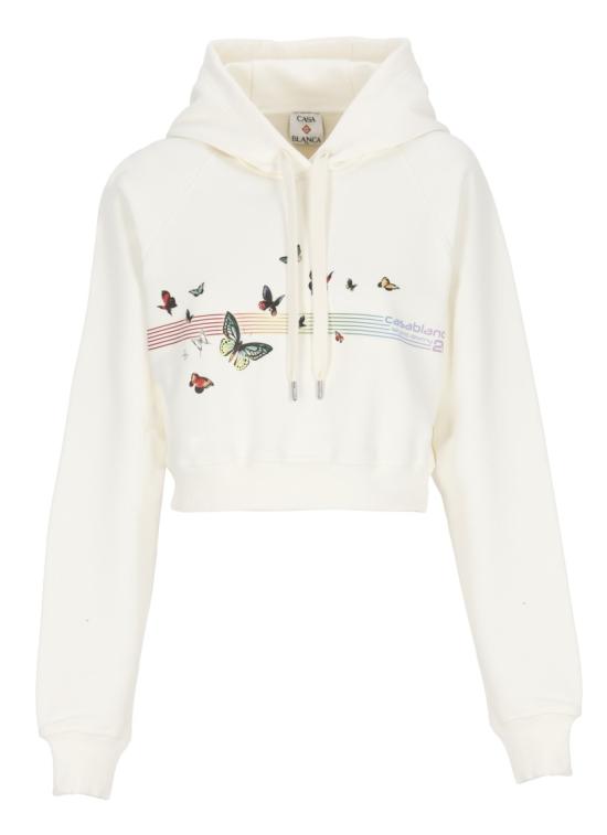 26SS 카사블랑카 후드 티셔츠 WSP26JTP36301OFF WHITE LOOPBACK