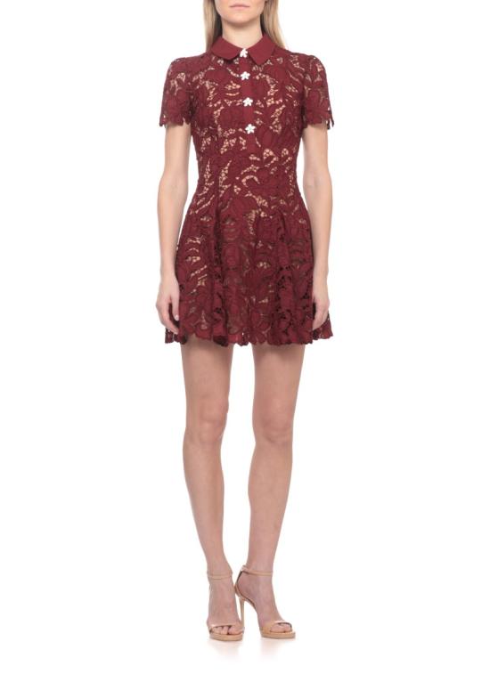 26FW 셀프 포트레이트 미디 원피스 PF26111SABUBURGUNDY LACE MINIBURGUNDY Red - SELF PORTRAIT