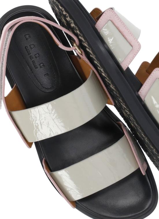 26SS 마르니 퍼스벨트 레더 더블 스트랩 샌들 FBMS018001P7615ZP087 Neutrals - MARNI