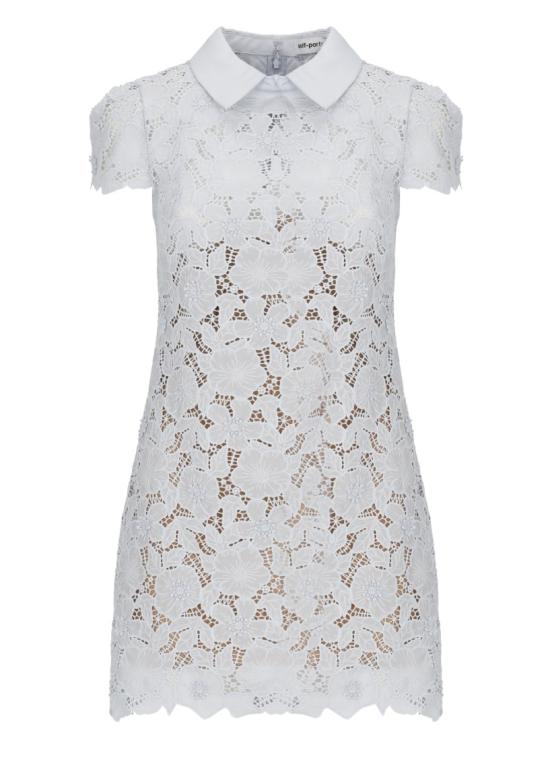26SS 셀프 포트레이트 숏 원피스 RS26171SBLBLUE GUIPURE LACEBLUE White