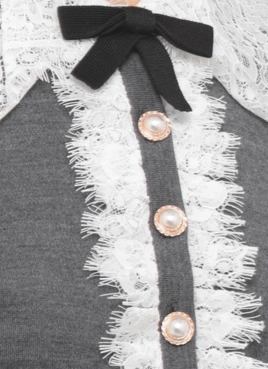 26FW 셀프 포트레이트 가디건 PF26134CGRGREY LACE COLLARGREY - SELF PORTRAIT