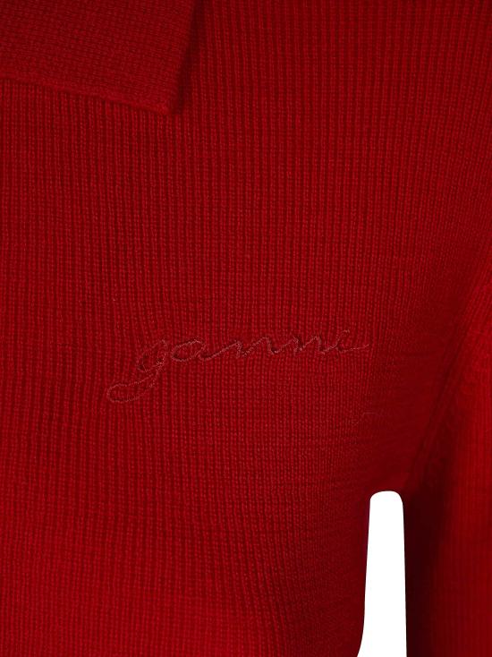 26FW 가니 폴로 티셔츠 A1170006 06P ROSSO - GANNI
