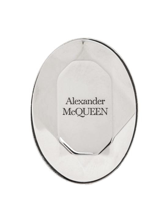  알렉산더 맥퀸 반지 로고가 새겨진 실버 스톤 - ALEXANDER MCQUEEN