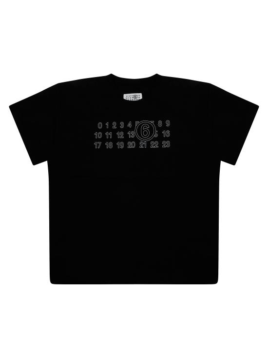 26FW [키즈] MM6 메종마르지엘라 티셔츠 M61117MM02Y M6900 NERO